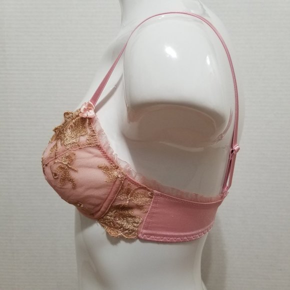 Glamour bra 34B floral lace mesh ornate bow butterfly dragonfly romantic lolita - Picture 2 of 14